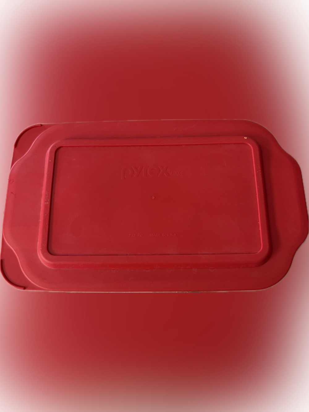 Pyrex 232-PC Red Rectangle Plastic Food Storage Replacement Lid Cover